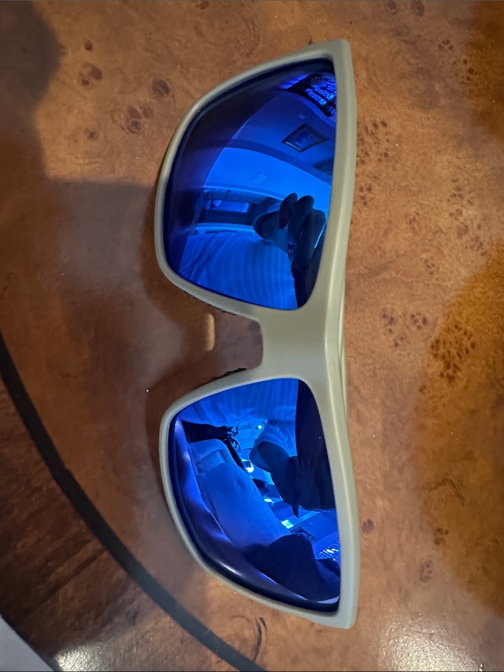 Costa Rinconcito White Frame Sunglasses with Blue Mirrored Lenses